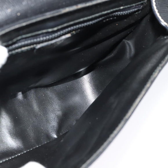 CELINE Shoulder Bag Leather Black Gold Auth 137436