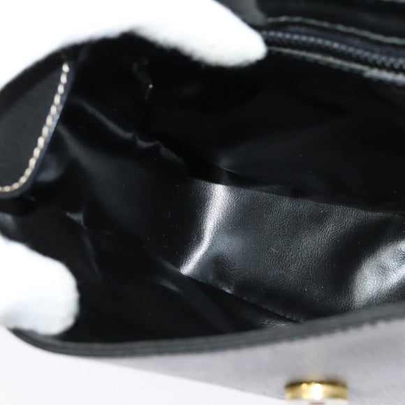 CELINE Shoulder Bag Leather Black Gold Auth 137436