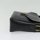 CELINE Shoulder Bag Leather Black Gold Auth 137436-4