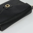 CELINE Shoulder Bag Leather Black Gold Auth 137436-6