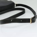 CELINE Shoulder Bag Leather Black Gold Auth 137436-7