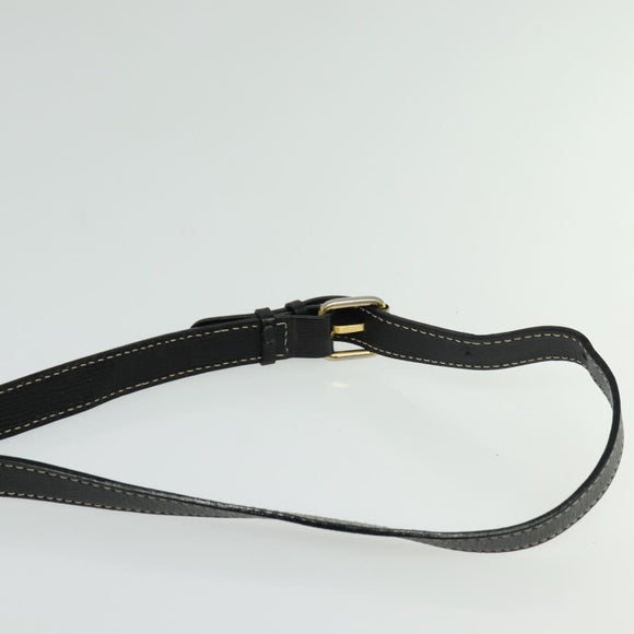 CELINE Shoulder Bag Leather Black Gold Auth 137436