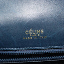 CELINE C Sulky Shoulder Bag Canvas Leather Navy Gold Auth 137437-18