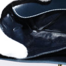 CELINE C Sulky Shoulder Bag Canvas Leather Navy Gold Auth 137437-20