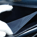 CELINE C Sulky Shoulder Bag Canvas Leather Navy Gold Auth 137437-12