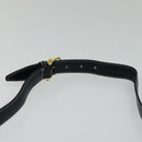 CELINE C Sulky Shoulder Bag Canvas Leather Navy Gold Auth 137437-8