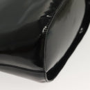 CELINE Circle Shoulder Bag Enamel Black Gold Auth 137438-9