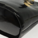 CELINE Circle Shoulder Bag Enamel Black Gold Auth 137438-16