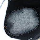 CELINE Circle Shoulder Bag Enamel Black Gold Auth 137438-10