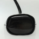 CELINE Circle Shoulder Bag Enamel Black Gold Auth 137438-5