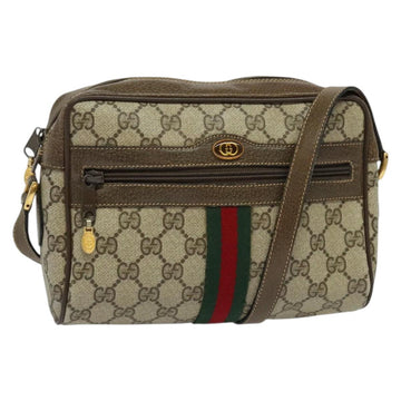 GUCCI GG Supreme Web Sherry Line Bag PVC Beige Gold 904 02 004 Auth 137440