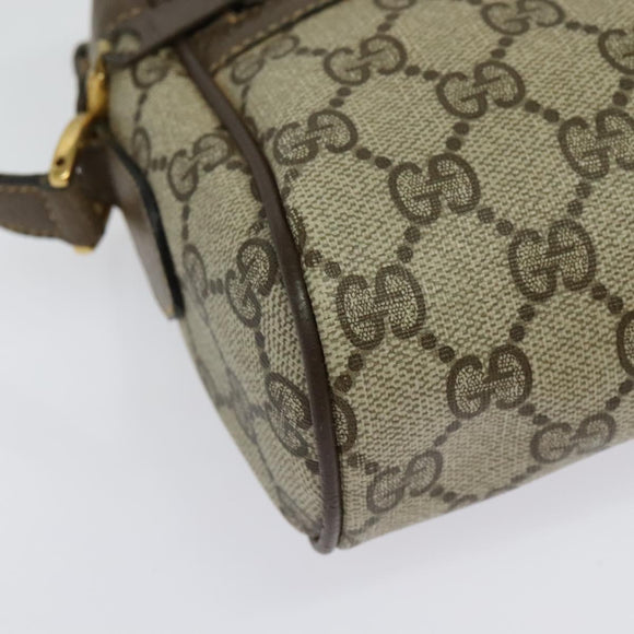 GUCCI GG Supreme Web Sherry Line Bag PVC Beige Gold 904 02 004 Auth 137440