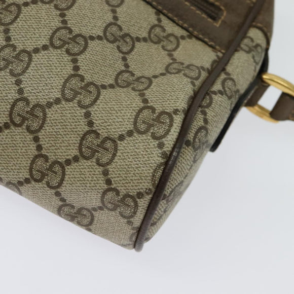 GUCCI GG Supreme Web Sherry Line Bag PVC Beige Gold 904 02 004 Auth 137440