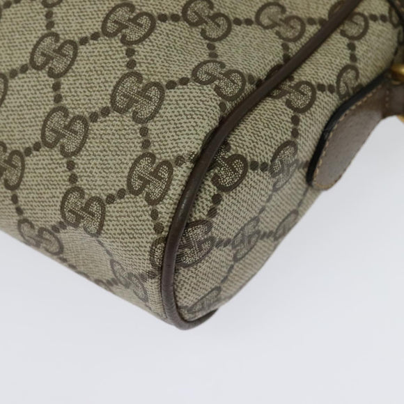 GUCCI GG Supreme Web Sherry Line Bag PVC Beige Gold 904 02 004 Auth 137440