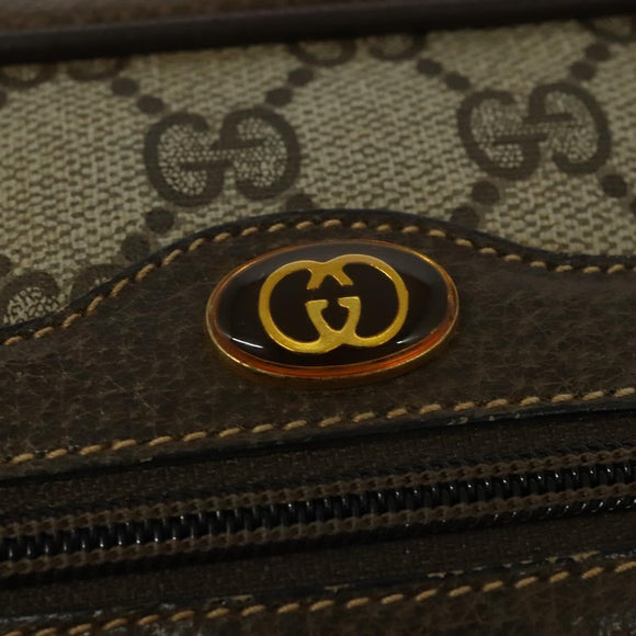 GUCCI GG Supreme Web Sherry Line Bag PVC Beige Gold 904 02 004 Auth 137440