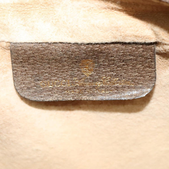 GUCCI GG Supreme Web Sherry Line Bag PVC Beige Gold 904 02 004 Auth 137440