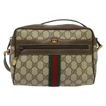 GUCCI GG Supreme Web Sherry Line Bag PVC Beige Gold 904 02 004 Auth 137440 - 0