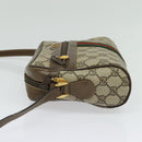 GUCCI GG Supreme Web Sherry Line Bag PVC Beige Gold 904 02 004 Auth 137440-4