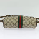 GUCCI GG Supreme Web Sherry Line Bag PVC Beige Gold 904 02 004 Auth 137440-9