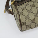 GUCCI GG Supreme Web Sherry Line Shoulder Bag PVC Beige Gold Auth 137441-10