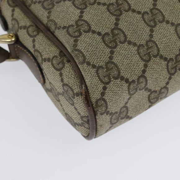 GUCCI GG Supreme Web Sherry Line Shoulder Bag PVC Beige Gold Auth 137441