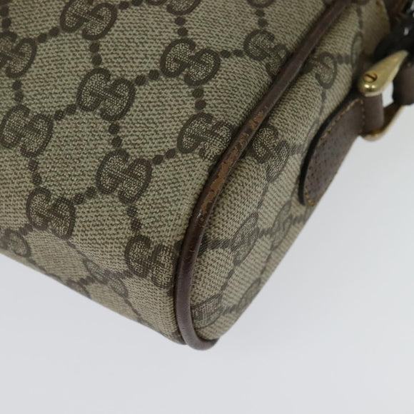 GUCCI GG Supreme Web Sherry Line Shoulder Bag PVC Beige Gold Auth 137441