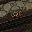 GUCCI GG Supreme Web Sherry Line Shoulder Bag PVC Beige Gold Auth 137441-14