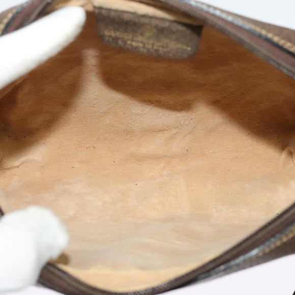 GUCCI GG Supreme Web Sherry Line Shoulder Bag PVC Beige Gold Auth 137441