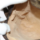 GUCCI GG Supreme Web Sherry Line Shoulder Bag PVC Beige Gold Auth 137441-18