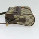 GUCCI GG Supreme Web Sherry Line Shoulder Bag PVC Beige Gold Auth 137441-4
