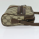 GUCCI GG Supreme Web Sherry Line Shoulder Bag PVC Beige Gold Auth 137441-5