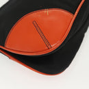 PRADA Shoulder Bag Nylon Leather Black Silver Auth 137443-15