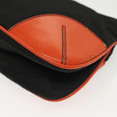 PRADA Shoulder Bag Nylon Leather Black Silver Auth 137443-16