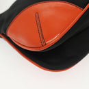 PRADA Shoulder Bag Nylon Leather Black Silver Auth 137443-17