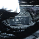 PRADA Shoulder Bag Nylon Leather Black Silver Auth 137443-20