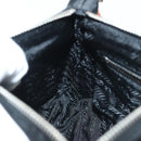PRADA Shoulder Bag Nylon Leather Black Silver Auth 137443-22
