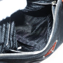 PRADA Shoulder Bag Nylon Leather Black Silver Auth 137443-23