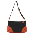 PRADA Shoulder Bag Nylon Leather Black Silver Auth 137443-2