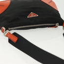 PRADA Shoulder Bag Nylon Leather Black Silver Auth 137443-7