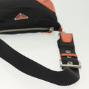 PRADA Shoulder Bag Nylon Leather Black Silver Auth 137443-8