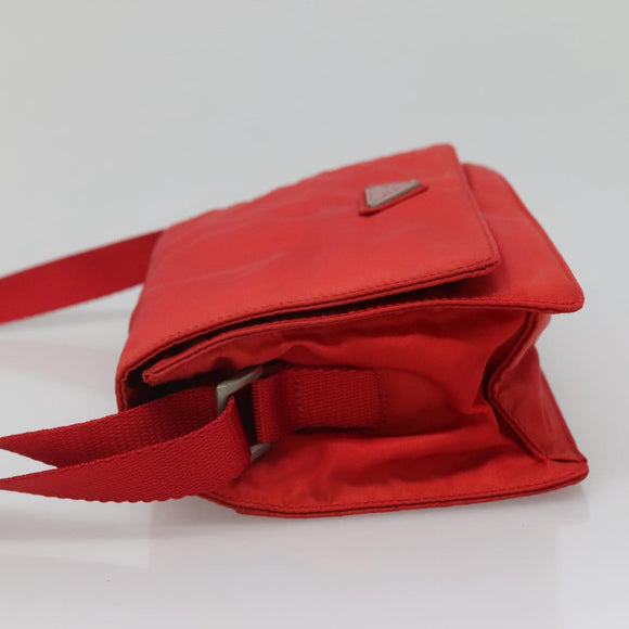 PRADA Shoulder Bag Nylon Red Auth 137444
