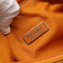 PRADA Hand Bag Nylon Orange Silver Auth 137445-18