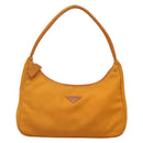 PRADA Hand Bag Nylon Orange Silver Auth 137445-13