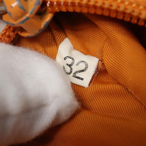 PRADA Hand Bag Nylon Orange Silver Auth 137445