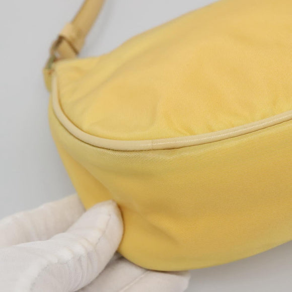 PRADA Shoulder Bag Nylon Yellow Gold Auth 137446
