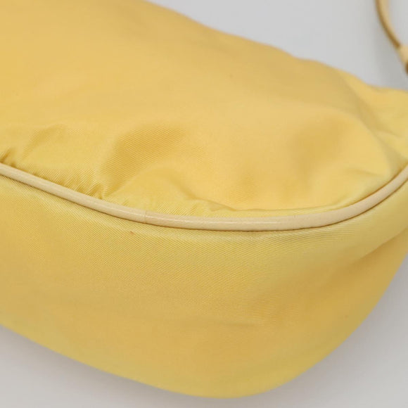 PRADA Shoulder Bag Nylon Yellow Gold Auth 137446