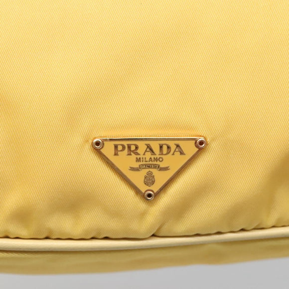 PRADA Shoulder Bag Nylon Yellow Gold Auth 137446