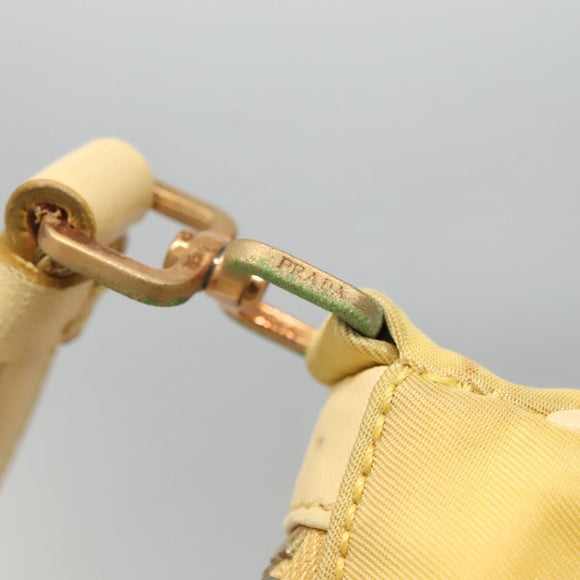 PRADA Shoulder Bag Nylon Yellow Gold Auth 137446