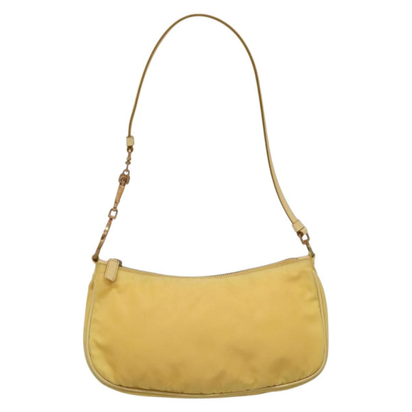 PRADA Shoulder Bag Nylon Yellow Gold Auth 137446