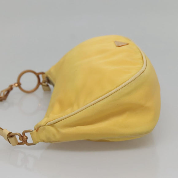 PRADA Shoulder Bag Nylon Yellow Gold Auth 137446